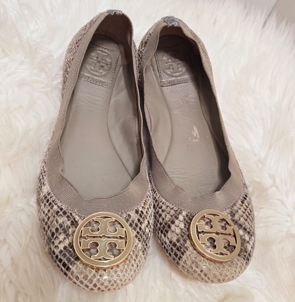Tory Burch Caroline Skin Print Ballet Flats Size 8M🌴 - Picture 6 of 8